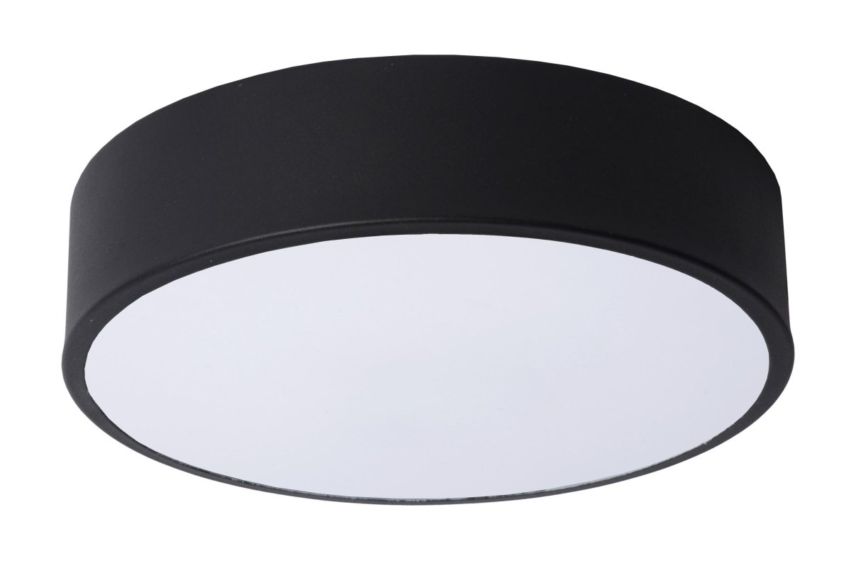 Unar Ø20 Svart plafond Fra Lucide - Med sin runde metallramme og et matt deksel over den integrerte LED-lyskilden passer denne taklampen inn i alle interiører og rom.