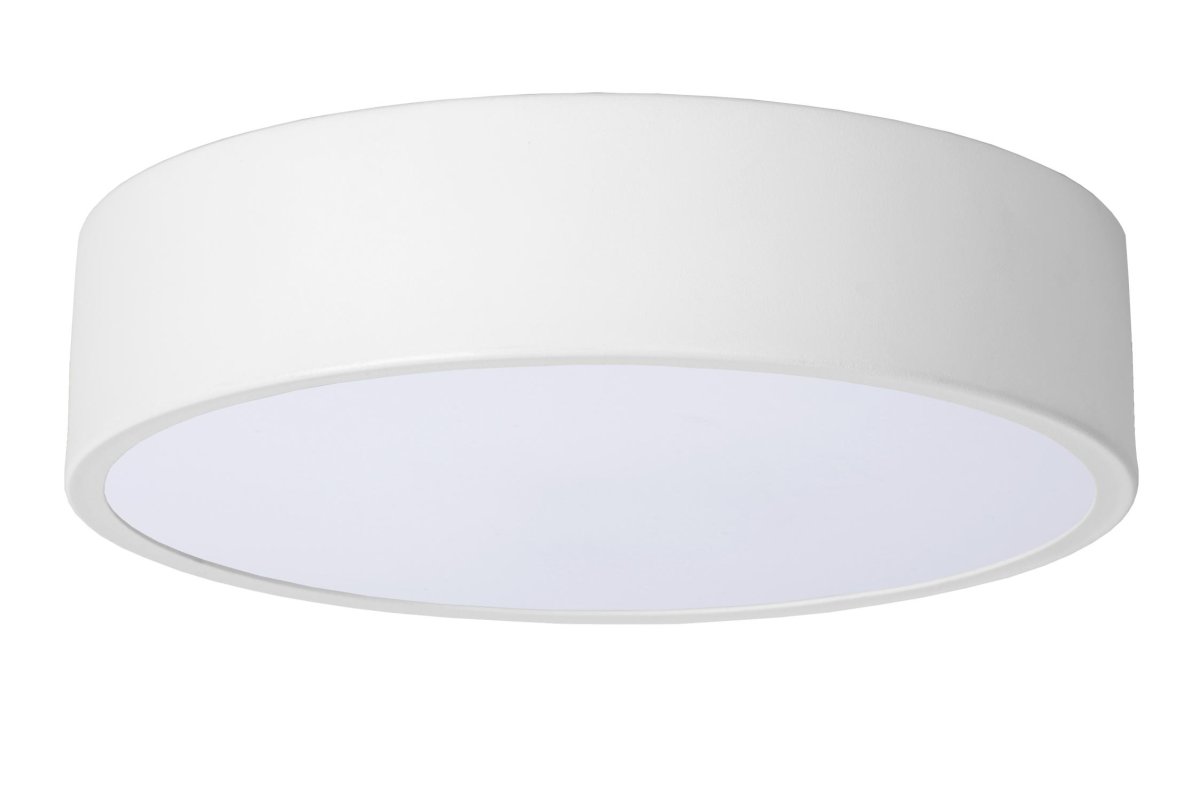 Unar Ø20 Hvit plafond Fra Lucide - Med sin runde metallramme og et matt deksel over den integrerte LED-lyskilden passer denne taklampen inn i alle interiører og rom.