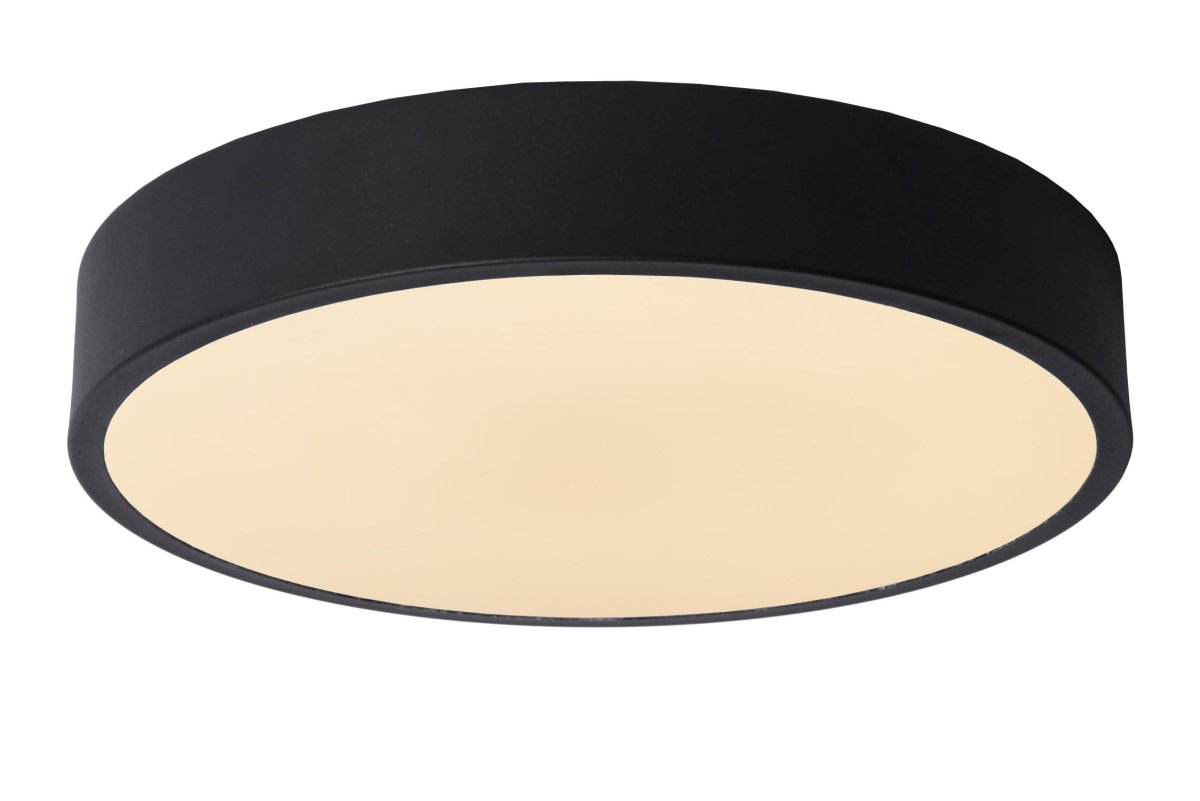 Unar Ø30 Svart plafond Fra Lucide - Med sin runde metallramme og et matt deksel over den integrerte LED-lyskilden passer denne taklampen inn i alle interiører og rom.