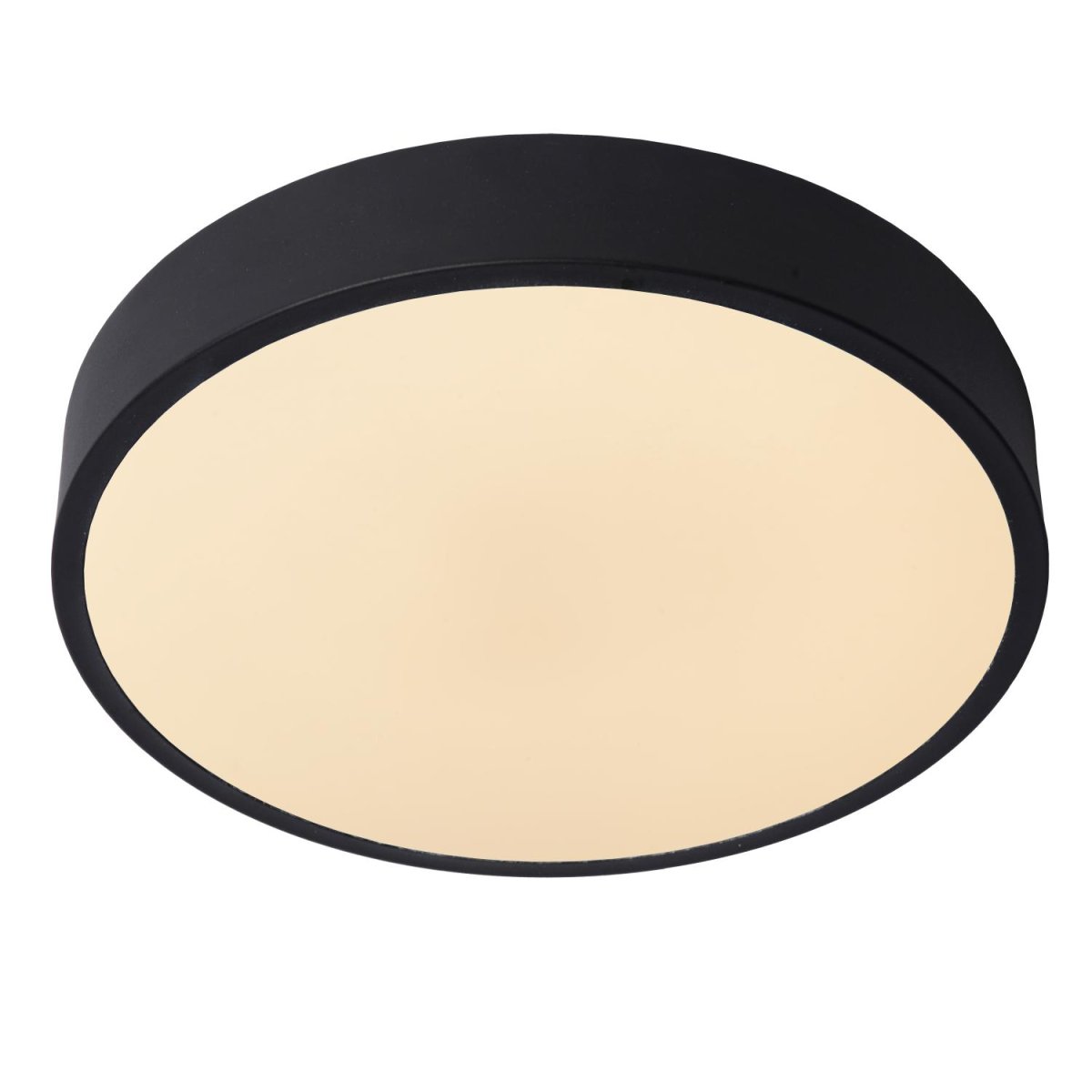 Unar Ø30 Svart plafond Fra Lucide - Med sin runde metallramme og et matt deksel over den integrerte LED-lyskilden passer denne taklampen inn i alle interiører og rom.