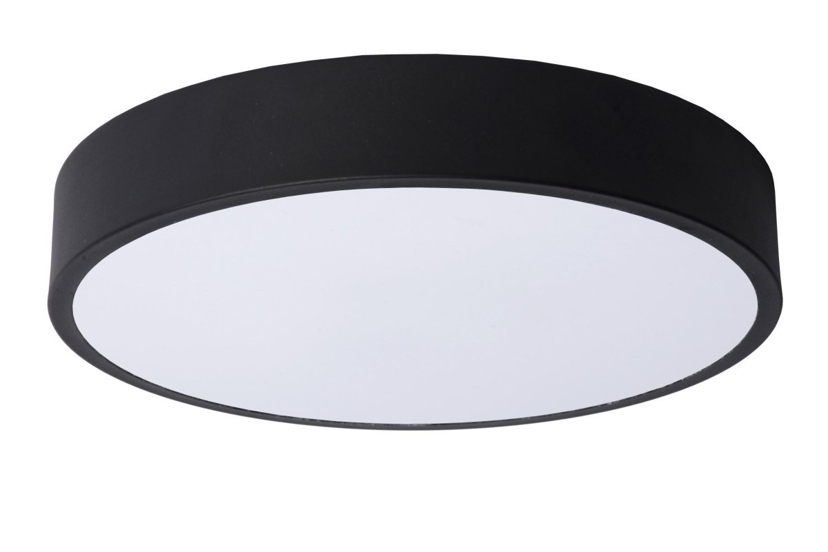 Unar Ø30 Svart plafond Fra Lucide - Med sin runde metallramme og et matt deksel over den integrerte LED-lyskilden passer denne taklampen inn i alle interiører og rom.