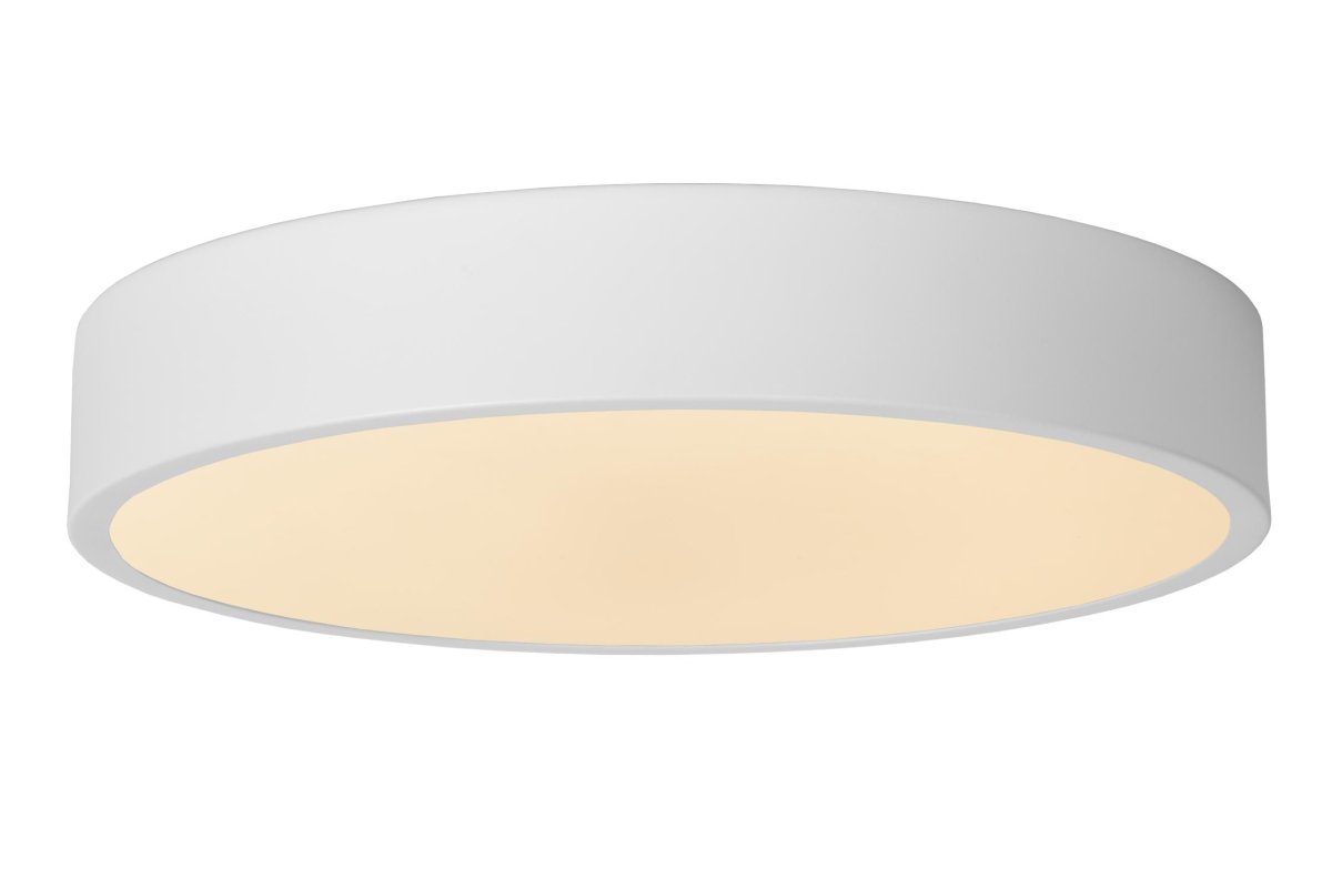 Unar Ø30 Hvit plafond Fra Lucide - Med sin runde metallramme og et matt deksel over den integrerte LED-lyskilden passer denne taklampen inn i alle interiører og rom.