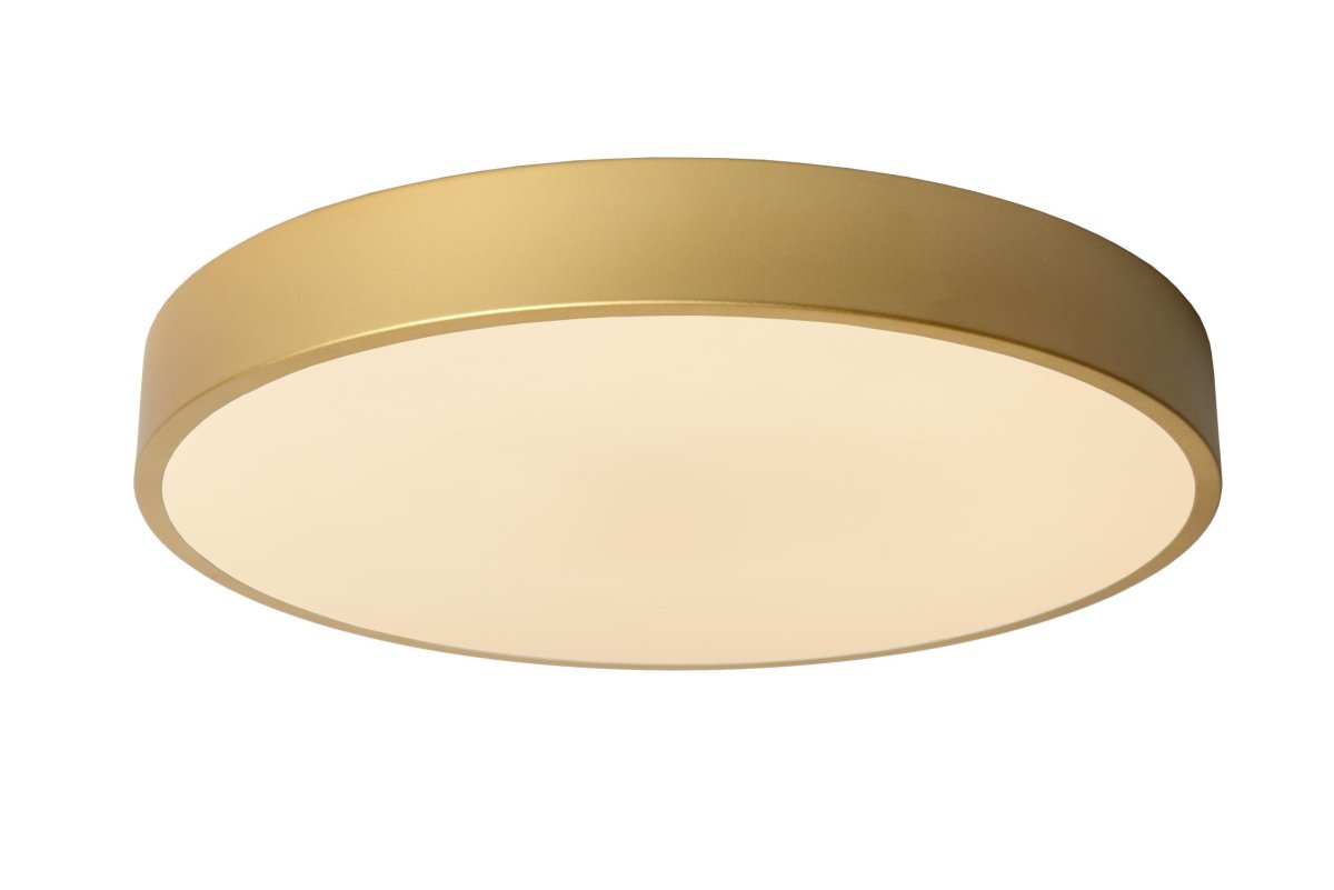 Unar Ø40 Gull plafond Fra Lucide - Med sin runde metallramme og et matt deksel over den integrerte LED-lyskilden passer denne taklampen inn i alle interi&oslash;rer og rom.