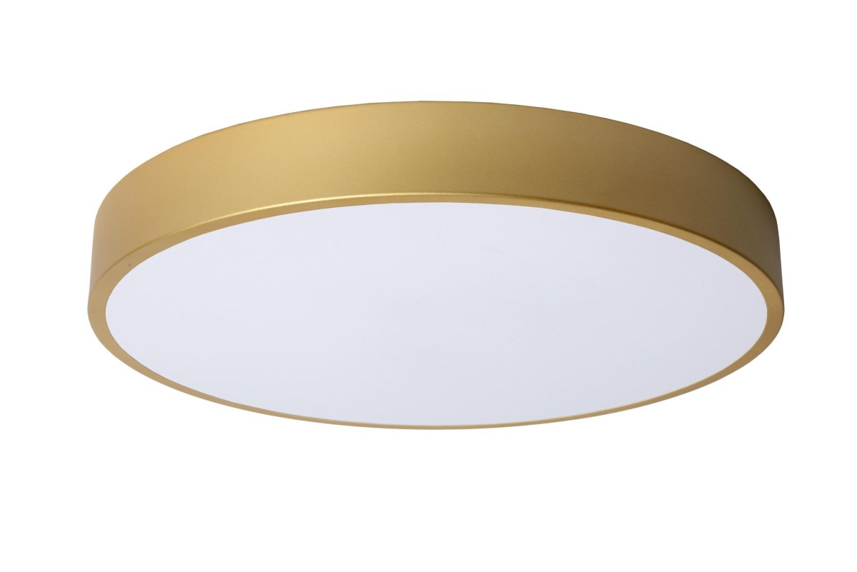 Unar Ø40 Gull plafond Fra Lucide - Med sin runde metallramme og et matt deksel over den integrerte LED-lyskilden passer denne taklampen inn i alle interi&oslash;rer og rom.