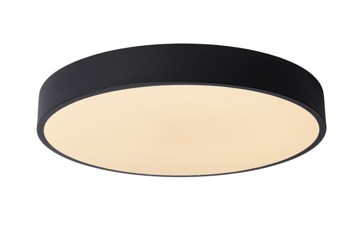 Unar Ø40 Svart plafond Fra Lucide - Med sin runde metallramme og et matt deksel over den integrerte LED-lyskilden passer denne taklampen inn i alle interiører og rom.