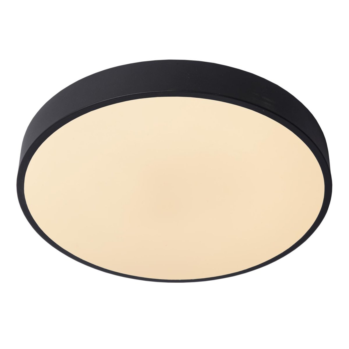 Unar Ø40 Svart plafond Fra Lucide - Med sin runde metallramme og et matt deksel over den integrerte LED-lyskilden passer denne taklampen inn i alle interiører og rom.