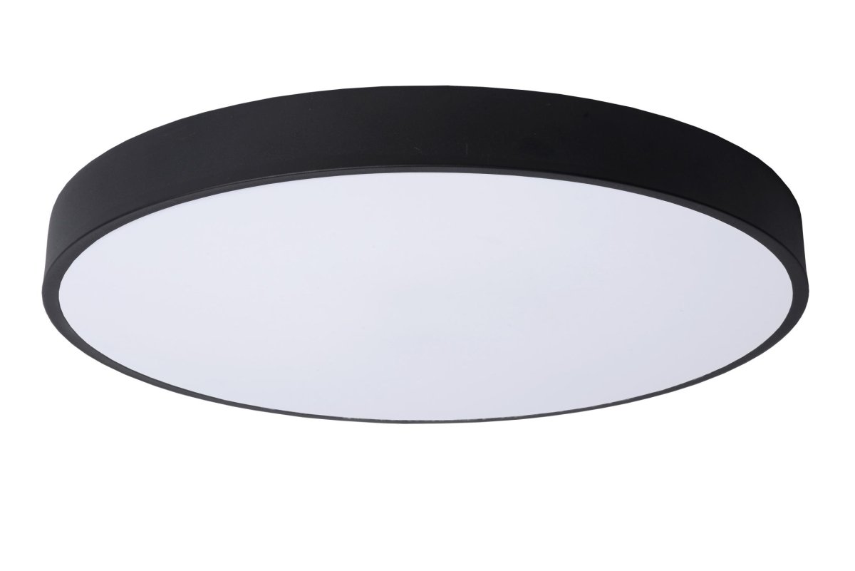 Unar Ø50 Svart plafond Fra Lucide - Med sin runde metallramme og et matt deksel over den integrerte LED-lyskilden passer denne taklampen inn i alle interi&oslash;rer og rom.