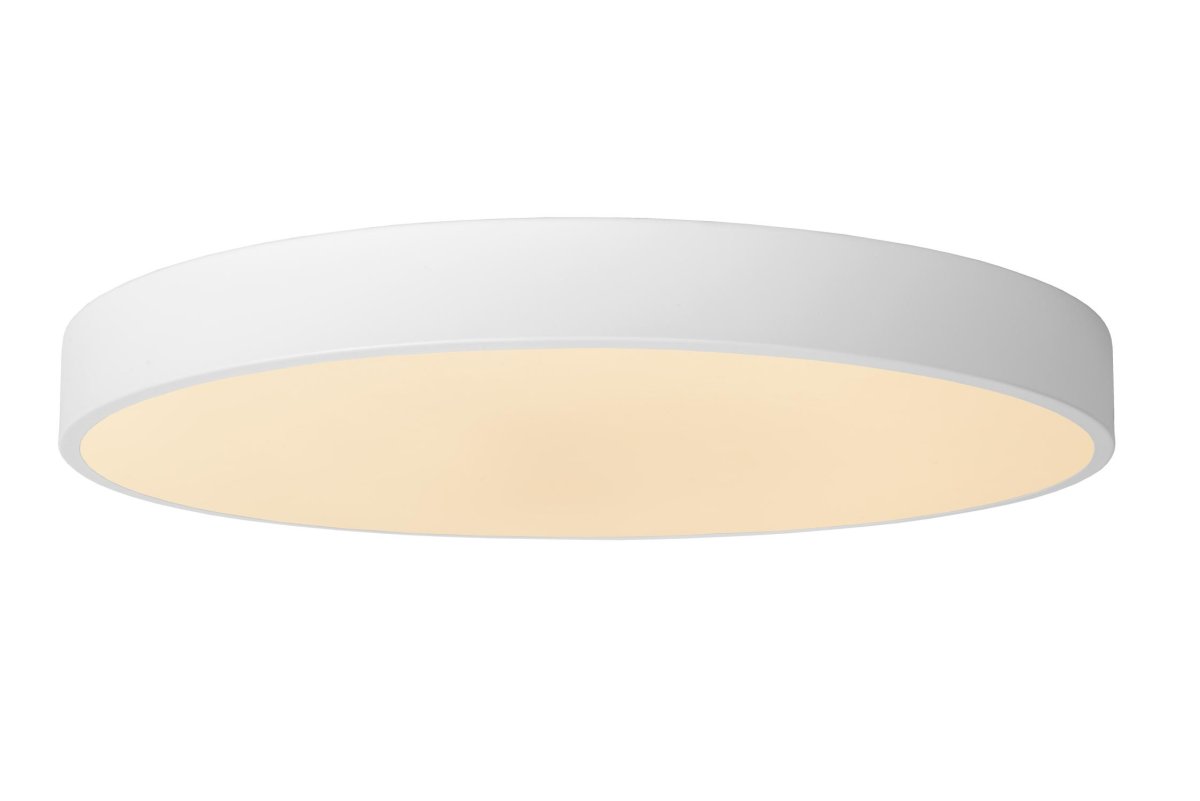 Unar Ø50 Hvit plafond Fra Lucide - Med sin runde metallramme og et matt deksel over den integrerte LED-lyskilden passer denne taklampen inn i alle interi&oslash;rer og rom.