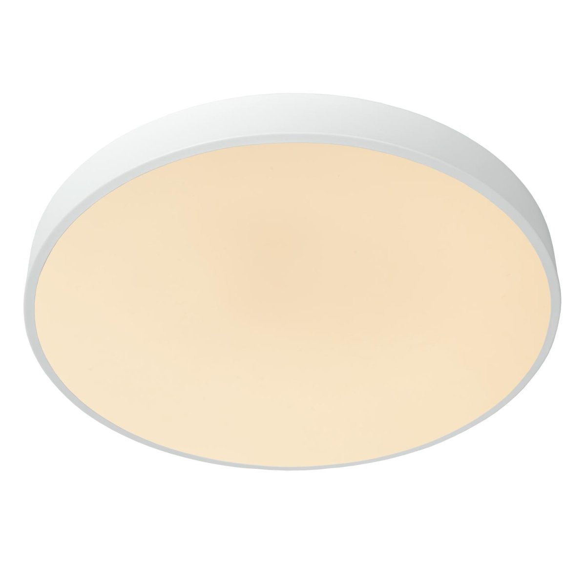 Unar Ø50 Hvit plafond Fra Lucide - Med sin runde metallramme og et matt deksel over den integrerte LED-lyskilden passer denne taklampen inn i alle interi&oslash;rer og rom.