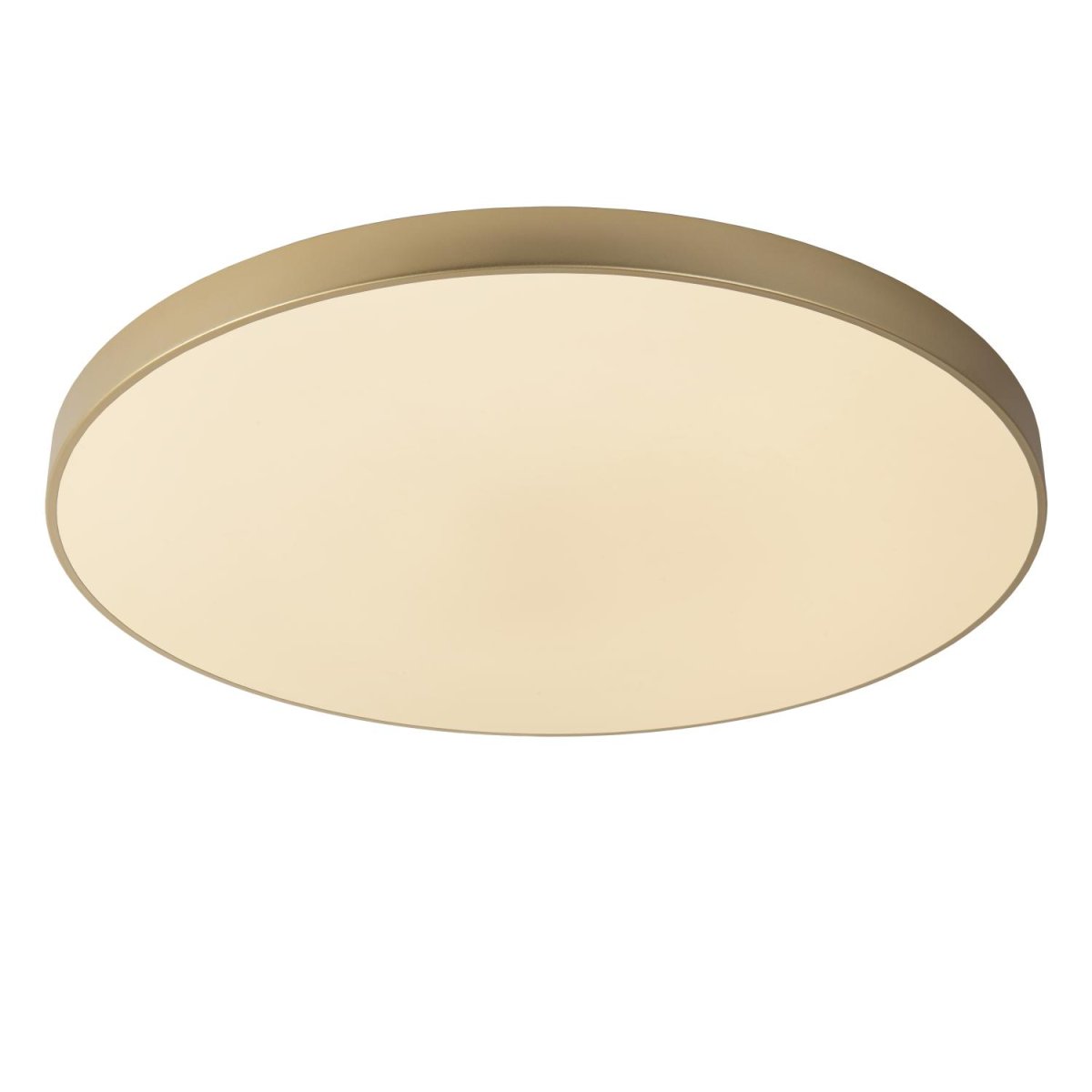 Unar Ø80 Gull plafond Fra Lucide - Med sin runde metallramme og et matt deksel over den integrerte LED-lyskilden passer denne taklampen inn i alle interiører og rom.