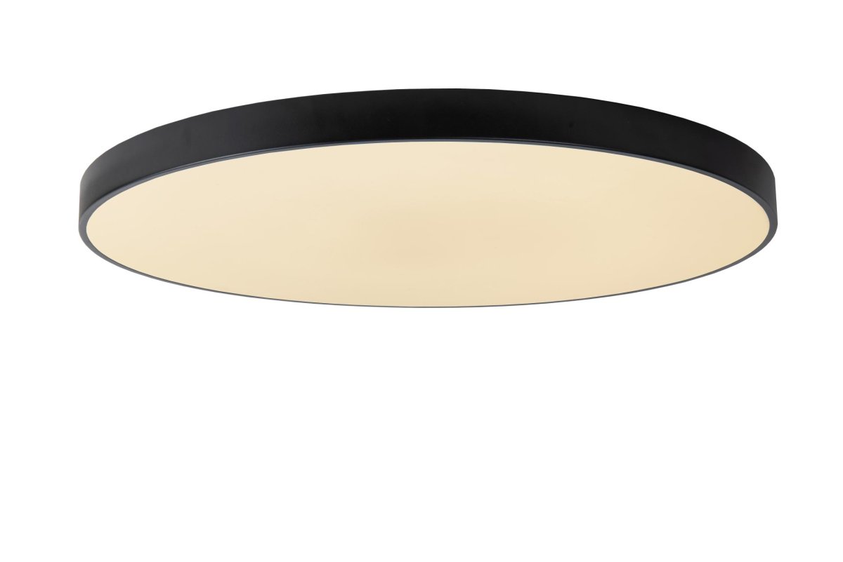Unar Ø80 Svart plafond Fra Lucide - Med sin runde metallramme og et matt deksel over den integrerte LED-lyskilden passer denne taklampen inn i alle interiører og rom.
