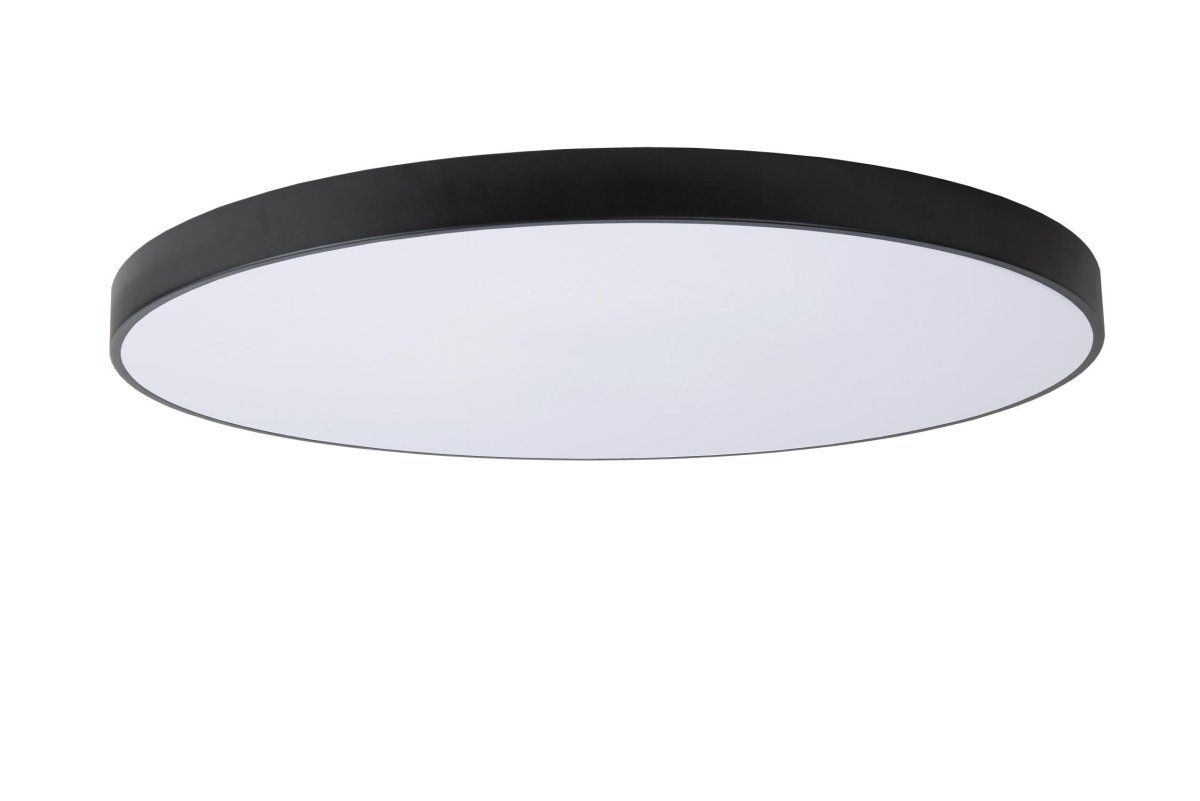 Unar Ø80 Svart plafond Fra Lucide - Med sin runde metallramme og et matt deksel over den integrerte LED-lyskilden passer denne taklampen inn i alle interiører og rom.