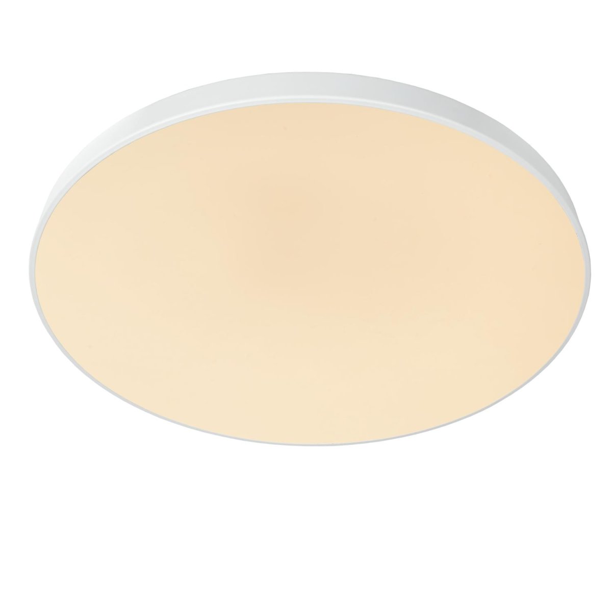 Unar Ø80 Hvit plafond Fra Lucide - Med sin runde metallramme og et matt deksel over den integrerte LED-lyskilden passer denne taklampen inn i alle interiører og rom.