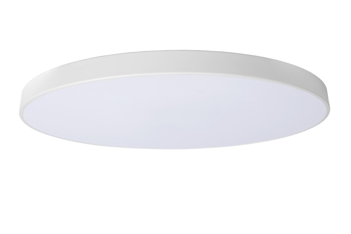 Unar Ø80 Hvit plafond Fra Lucide - Med sin runde metallramme og et matt deksel over den integrerte LED-lyskilden passer denne taklampen inn i alle interiører og rom.