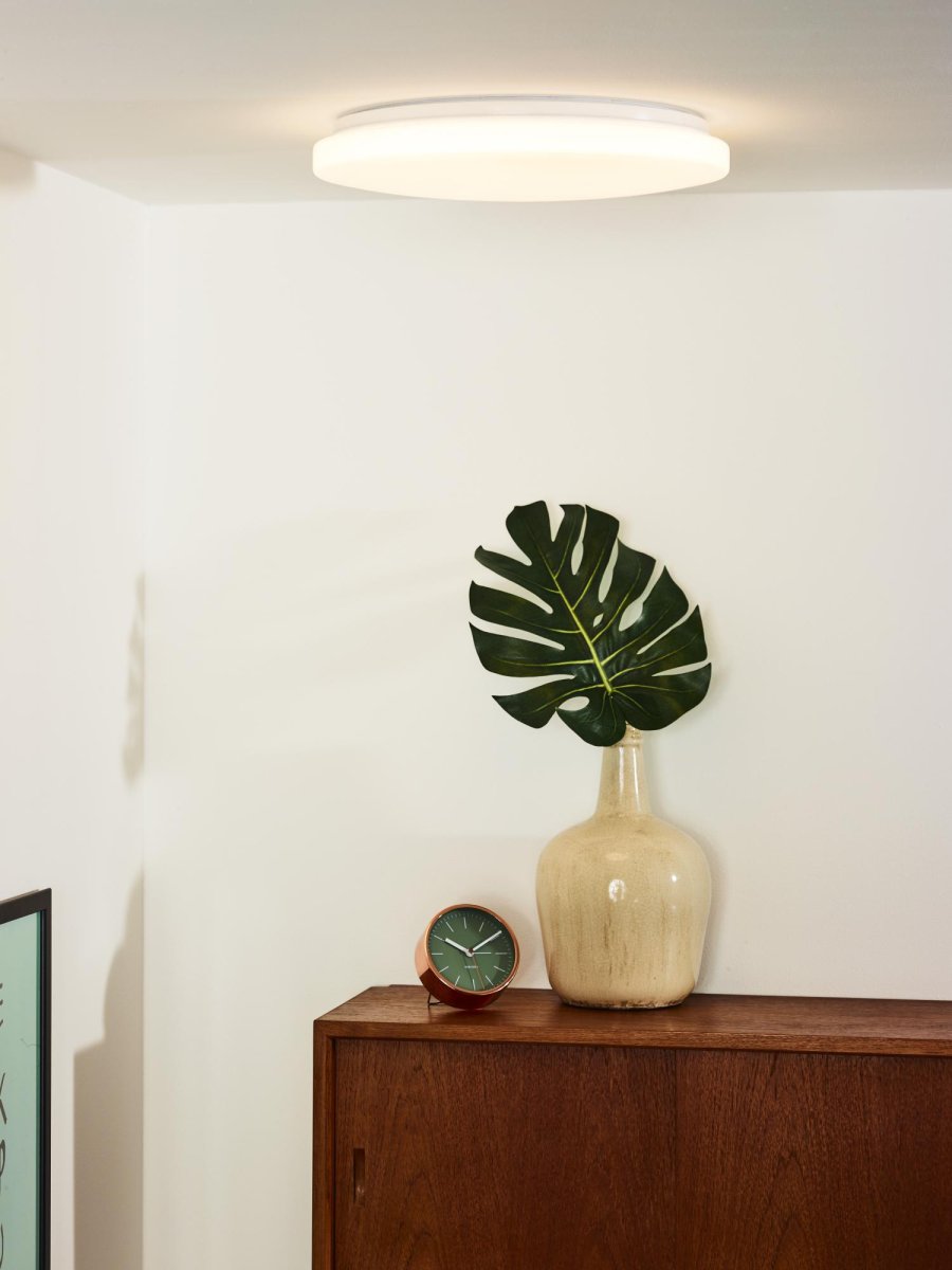 Otis Ø40 Opal plafond Fra Lucide - Og ja, LED er en selvf&oslash;lge her, for denne taklampen kommer med en integrert LED-lyskilde som standard.