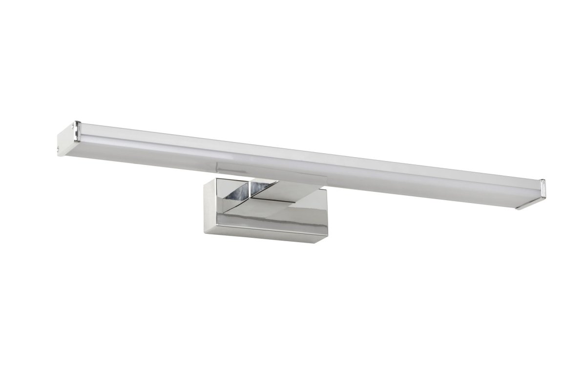 Onno 60cm Sateng krom baderomslampe Fra Lucide - Denne speillampen er laget av høykvalitets plast og hver detalj er nøye designet for å maksimere lyset over speilet og takle det fuktige miljøet på badet.