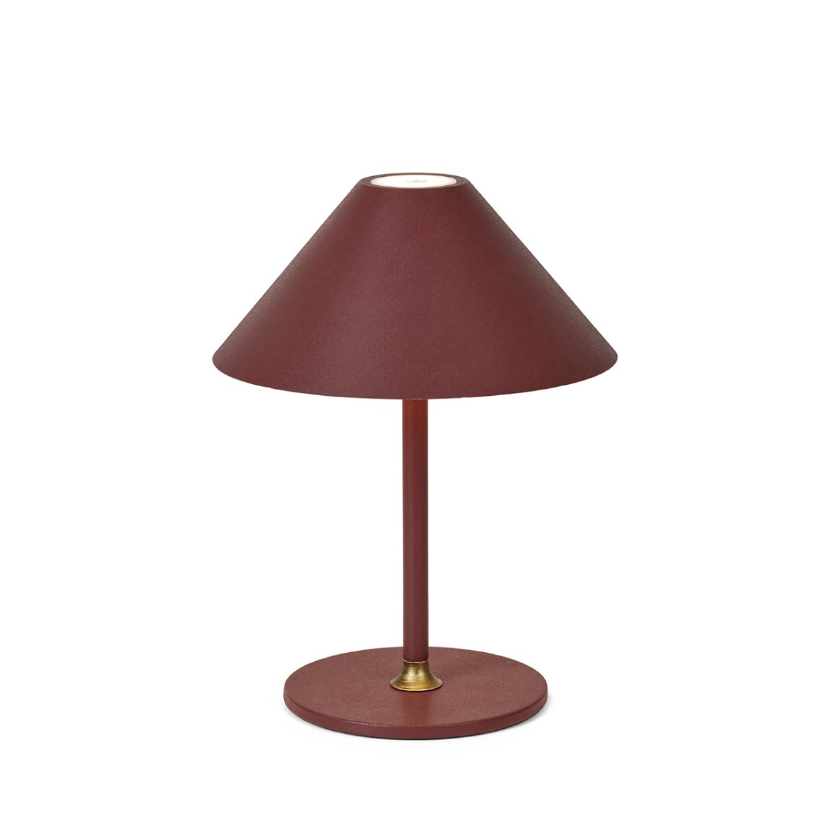 Hygge 20cm Rødbrun bærbar Fra Halo Design - Den er IP54-klassifisert, noe som gjør den egnet for både innendørs og utendørs bruk (den bør imidlertid oppbevares og lades innendørs).