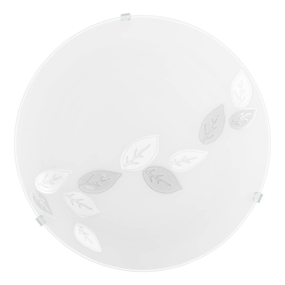 Mars Ø25 Hvit plafond Fra Eglo - Det dekorative designet med diskrete bladdetaljer gjør at lampen smelter inn i de fleste interiører samtidig som den gir et friskt og harmonisk inntrykk.