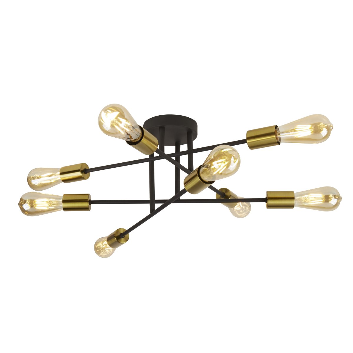 Armstrong Ø64 Sand svart plafond Fra Searchlight - Armstrong taklampe med &aring;tte lyspunkter kombinerer moderne og industriell design som passer b&aring;de moderne og tradisjonelle hjem.