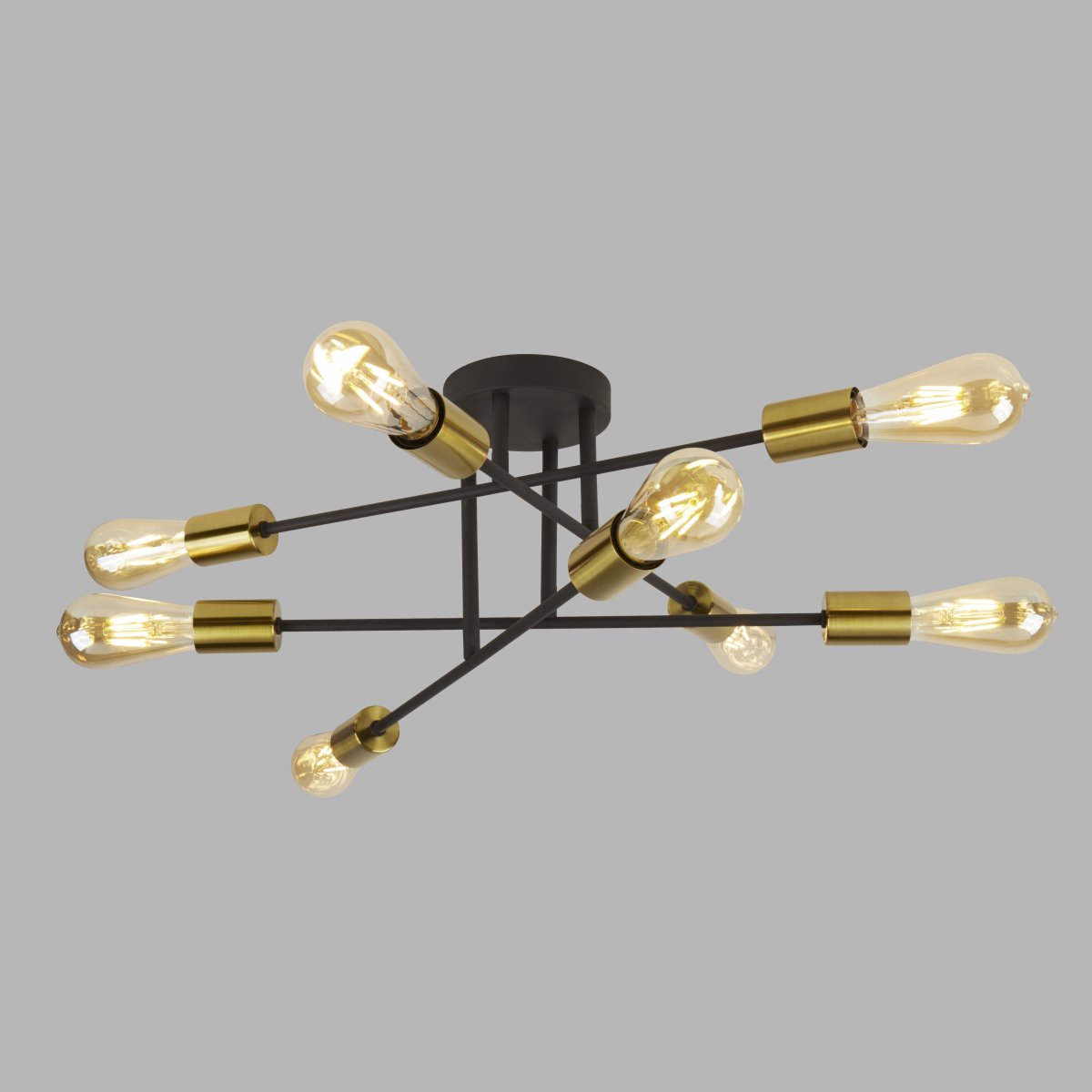 Armstrong Ø64 Sand svart plafond Fra Searchlight - Armstrong taklampe med &aring;tte lyspunkter kombinerer moderne og industriell design som passer b&aring;de moderne og tradisjonelle hjem.
