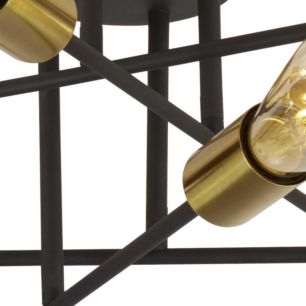 Armstrong Ø64 Sand svart plafond Fra Searchlight - Armstrong taklampe med &aring;tte lyspunkter kombinerer moderne og industriell design som passer b&aring;de moderne og tradisjonelle hjem.