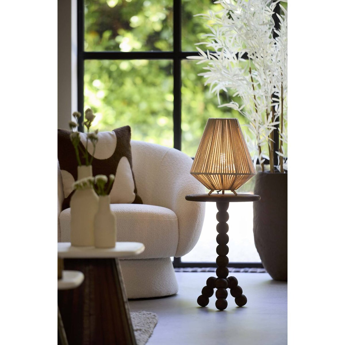 Felida 32cm Kremet hvit bordlampe Fra Light & Living - 