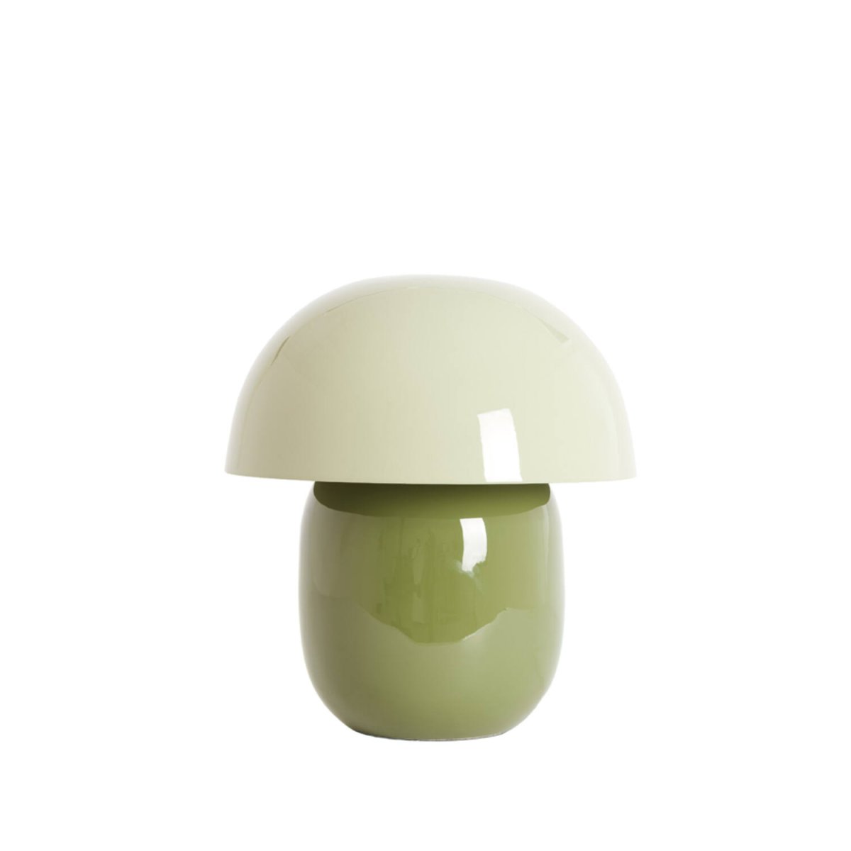 Mimosa 34cm Grønn bordlampe Fra Light & Living - Den har en varm fargekombinasjon med en lys gr&oslash;nn skjerm og en olivengr&oslash;nn base som skaper et mykt og harmonisk uttrykk.