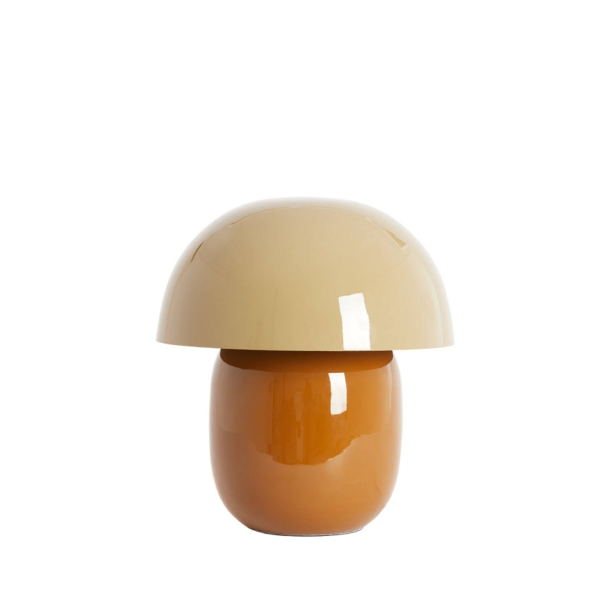 Mimosa 34cm Brun bordlampe Fra Light & Living - Den har en varm fargekombinasjon med en sandfarget skjerm og en brun base som skaper et mykt og harmonisk uttrykk.