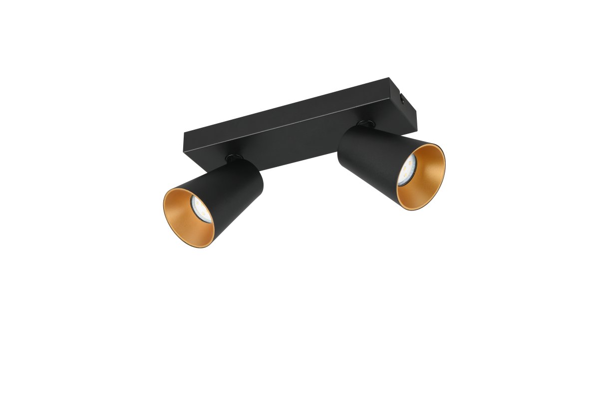 Sharp 2 Svart spotlight Fra Trio Lighting - Takket v&aelig;re de svingbare spotlightene er tak- og vegglampen med to lamper ideell som en supplerende lyskilde p&aring; kj&oslash;kkenet eller i sm&aring; rom, og gir hjemmet ditt en koselig atmosf&aelig;re.