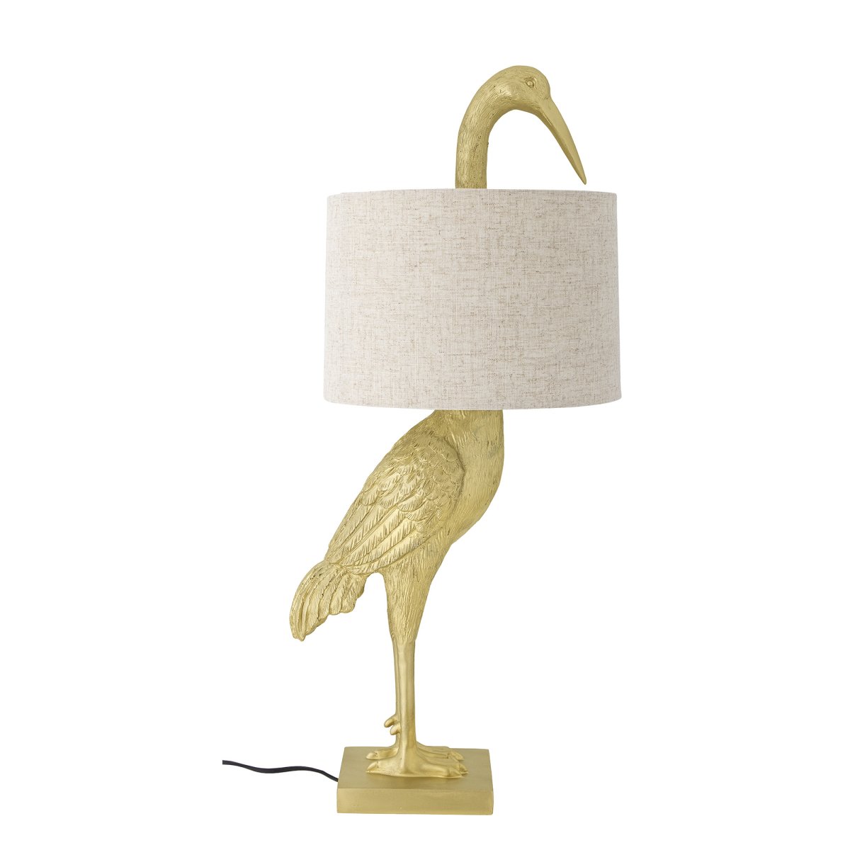 Heron 73cm Gull bordlampe Fra Bloomingville - En dekorativ og unik bordlampe som fungerer like mye som et kunstobjekt som en lyskilde &ndash; perfekt for &aring; skape et blikkfang i stuen, soverommet eller gangen.