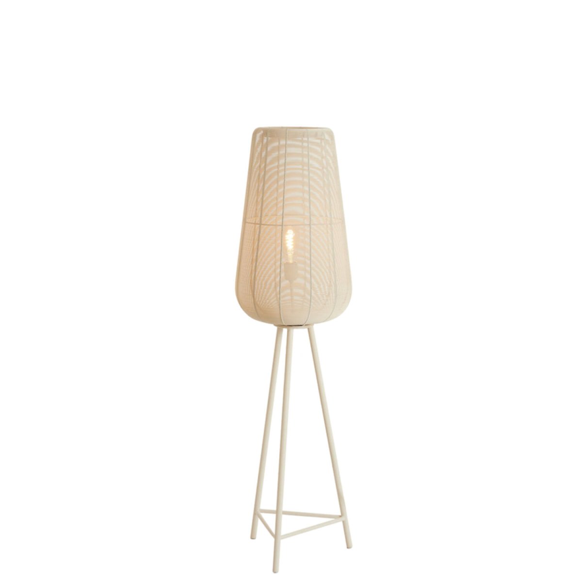 Adeta 135cm Kremet hvit gulvlampe Fra Light & Living - 