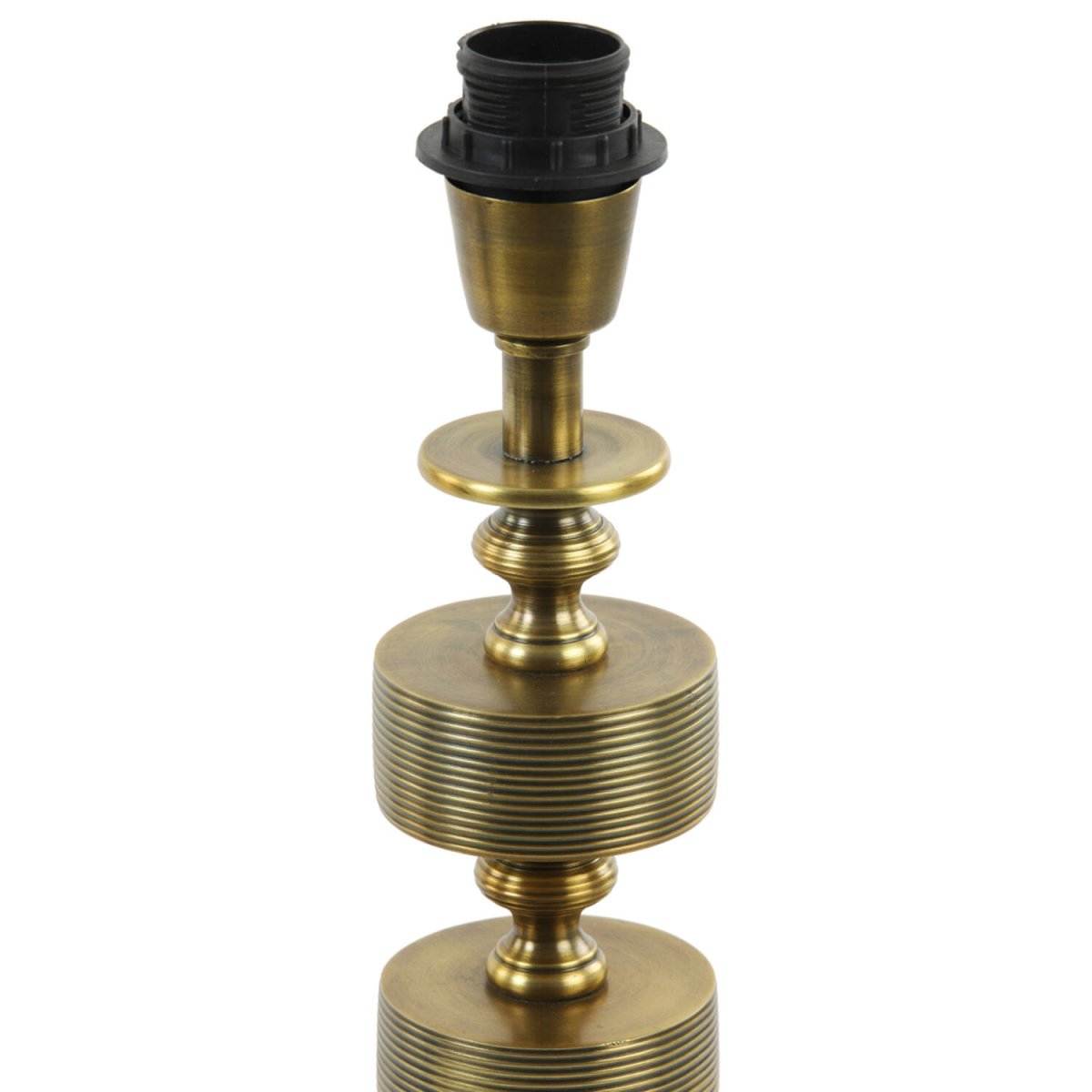 Gody 53cm Bronse lampefot Fra Light & Living - Laget av metall med en vakker antikk bronsefinish, har denne lampefoten en unik stablet form med riflede detaljer som gir den et sofistikert og luksuriøst utseende.