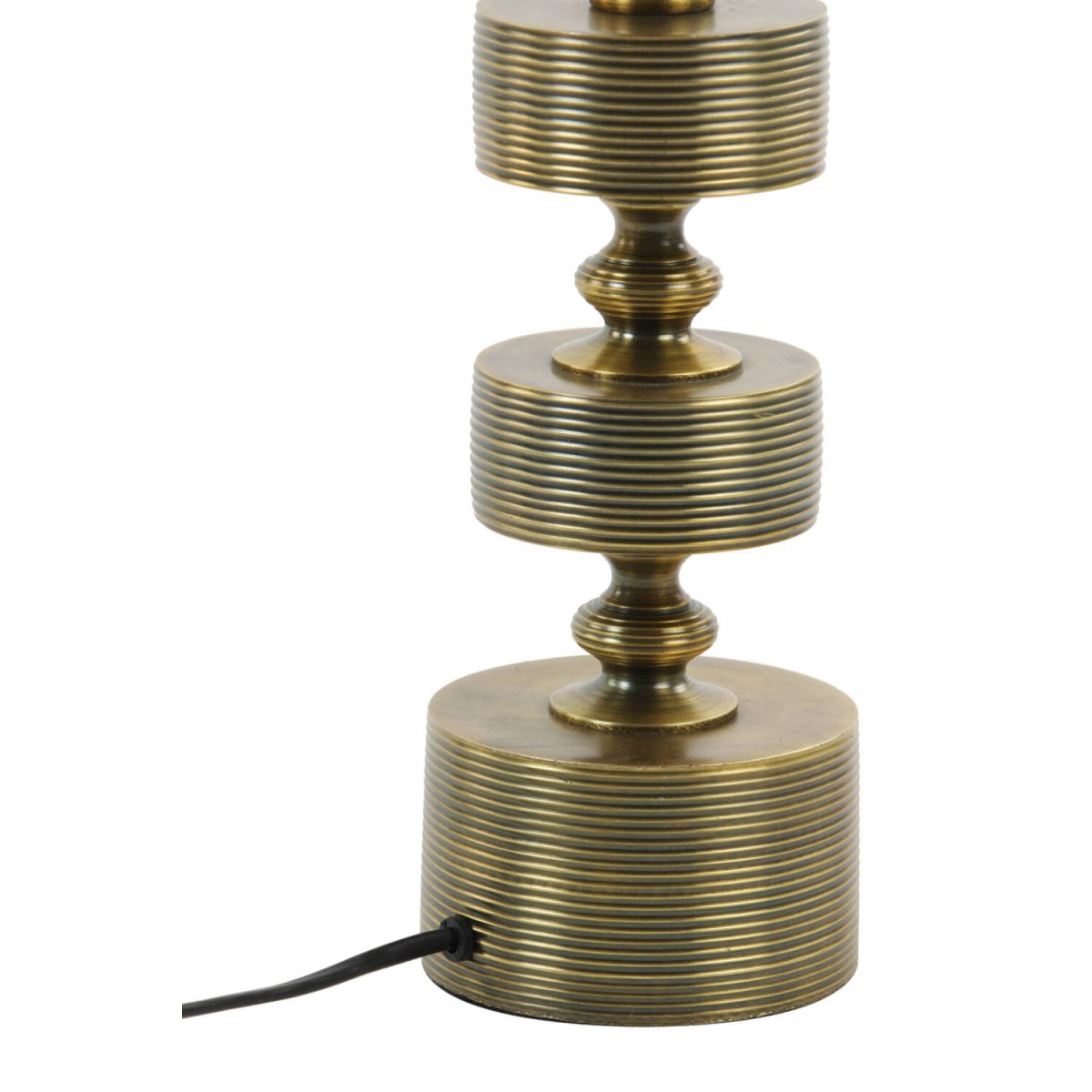 Gody 53cm Bronse lampefot Fra Light & Living - Laget av metall med en vakker antikk bronsefinish, har denne lampefoten en unik stablet form med riflede detaljer som gir den et sofistikert og luksuriøst utseende.