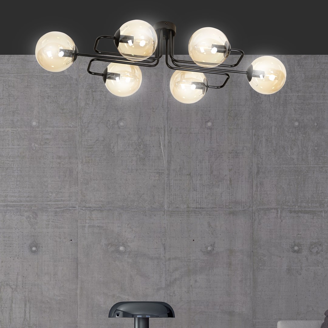 Brendi 93cm Rav plafond Fra Emibig Lighting - Brendi er en serie taklamper som passer perfekt i b&aring;de moderne og mer tradisjonelle interi&oslash;rer.