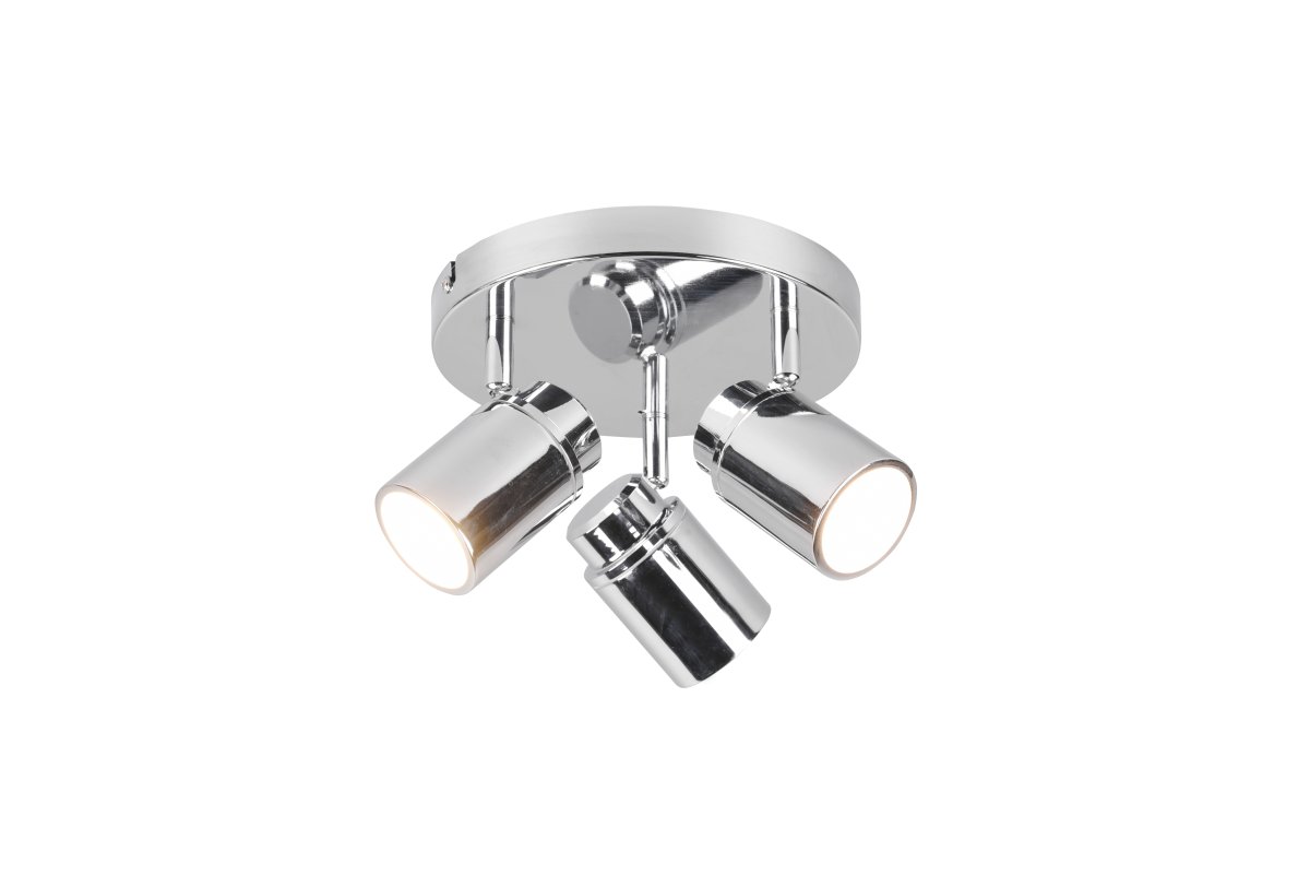 Angelo Ø20 Krom baderomslampe Fra Trio Lighting - Denne klassiske spotlighten gir retningsbelysning og har trinnløst justerbare nyanser, perfekt for å fremheve detaljer i både stue og bad.