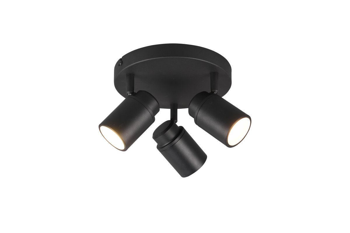 Angelo Ø20 Svart baderomslampe Fra Trio Lighting - Denne klassiske spotlighten med trinnløst justerbare skjermer og IP44-beskyttelse er allsidig og passer både i vaskerommet og på badet.