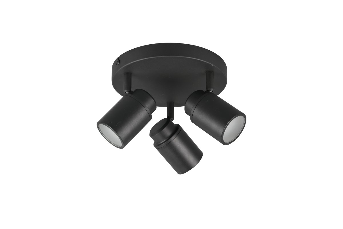Angelo Ø20 Svart baderomslampe Fra Trio Lighting - Denne klassiske spotlighten med trinnløst justerbare skjermer og IP44-beskyttelse er allsidig og passer både i vaskerommet og på badet.
