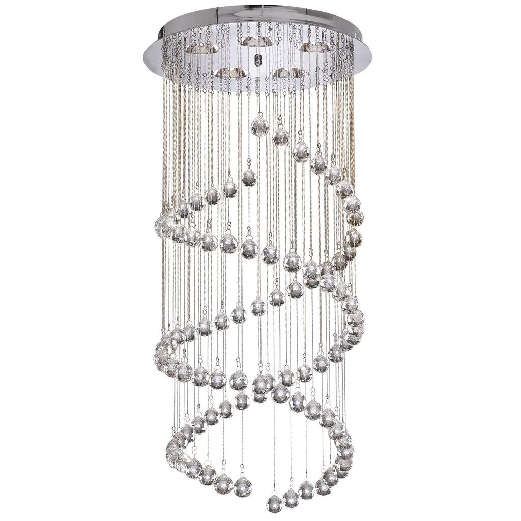 Hallway Ø40 Krom Taklampe Fra Searchlight - De glitrende prismene reflekterer lyset vakkert og gir et levende og luksuriøst lysspill i rommet, perfekt for de som ønsker å skape et ekte blikkfang.