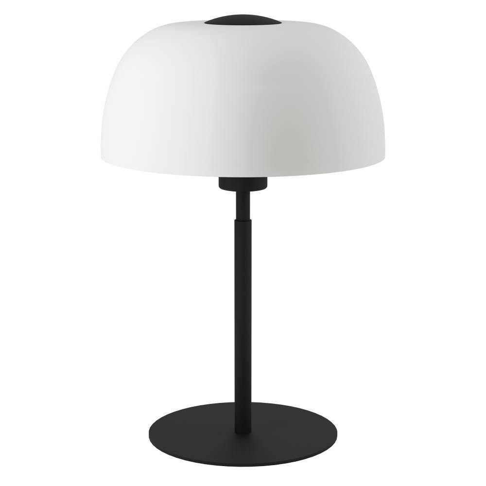 Solo 40cm Svart bordlampe Fra Eglo - Den hvite skjermen bidrar til en myk lysspredning og skaper stemningsfull belysning som passer perfekt i b&aring;de stue og soverom.