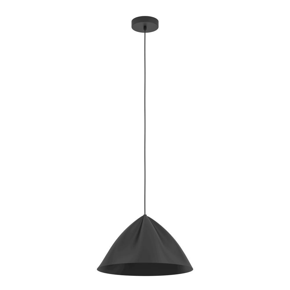 Podere Ø43 Svart Taklampe Fra Eglo - Denne pendellampen i en moderne, svart farge tilbyr et enkelt, men elegant design som passer perfekt i moderne og skandinaviske hjem.