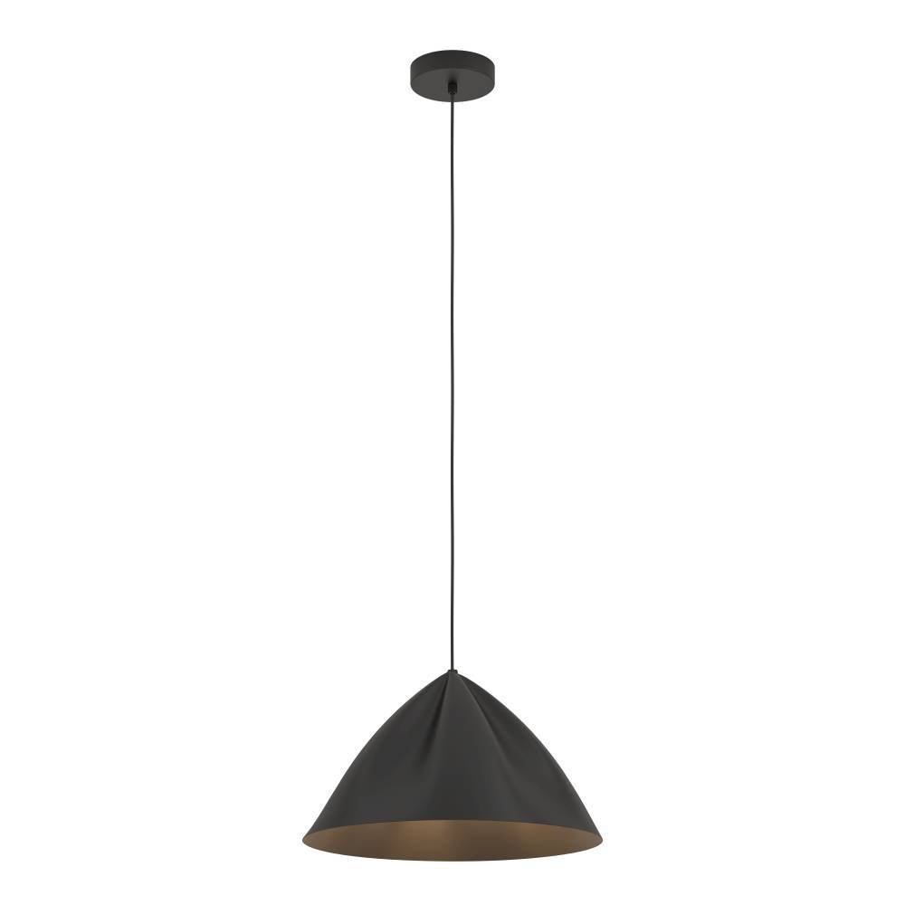 Podere Ø43 Svart Taklampe Fra Eglo - Denne pendellampen i en moderne, svart farge tilbyr et enkelt, men elegant design som passer perfekt i moderne og skandinaviske hjem.