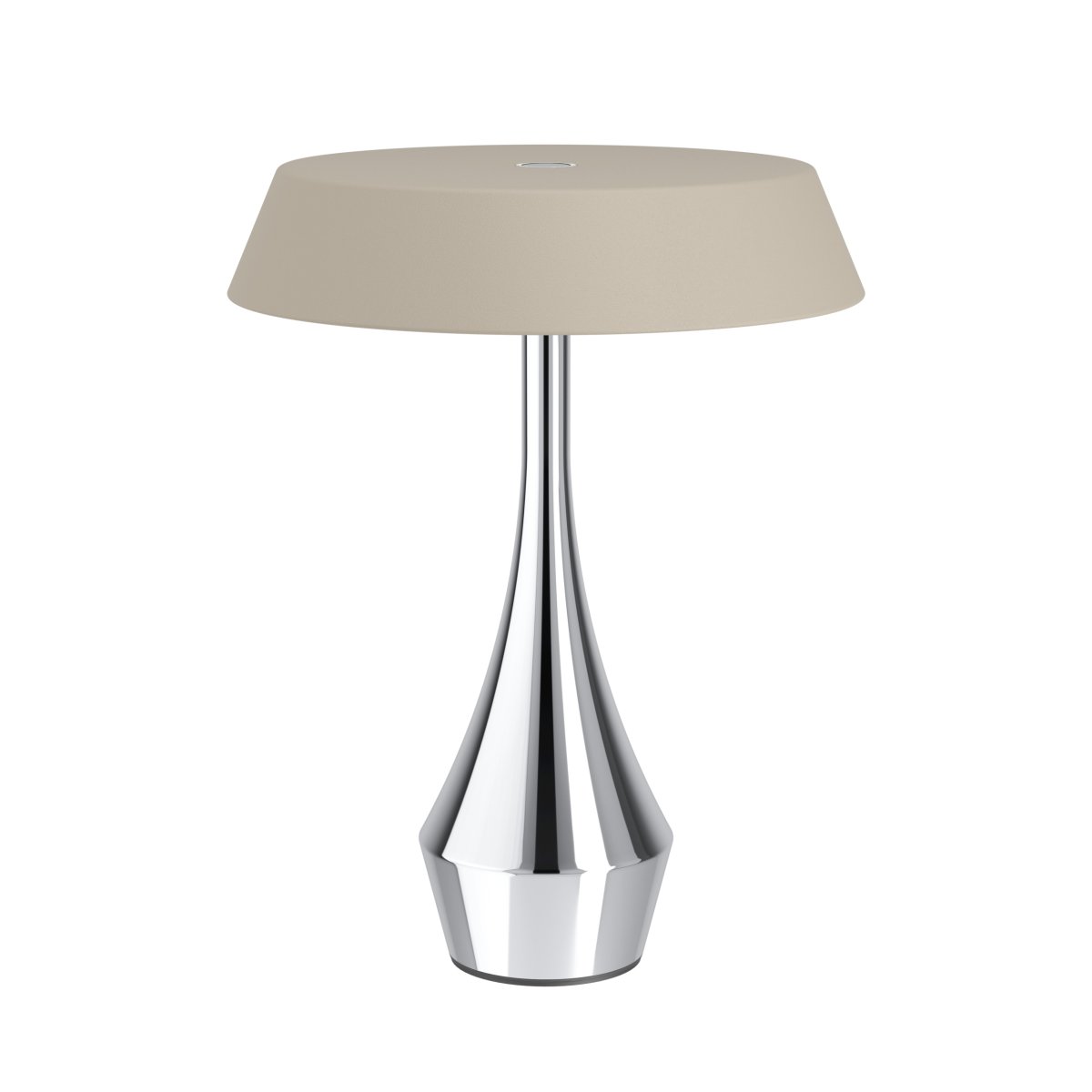 Turcio 20cm Krom bærbar Fra Eglo - Turcio er en bærbar metalllampe med en skinnende krombase og en sandfarget, strukturert skjerm.