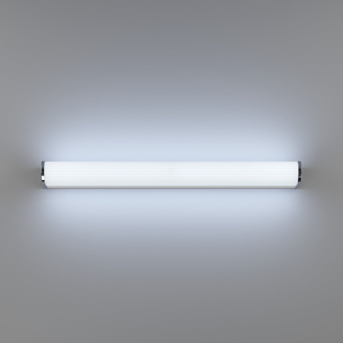 Patrovaro 60cm Hvit baderomslampe Fra Eglo - Lampen har en integrert LED med en lysstrøm på 2000 lumen, og fargetemperaturen kan justeres i tre trinn fra hvitt til kjølig hvitt lys.