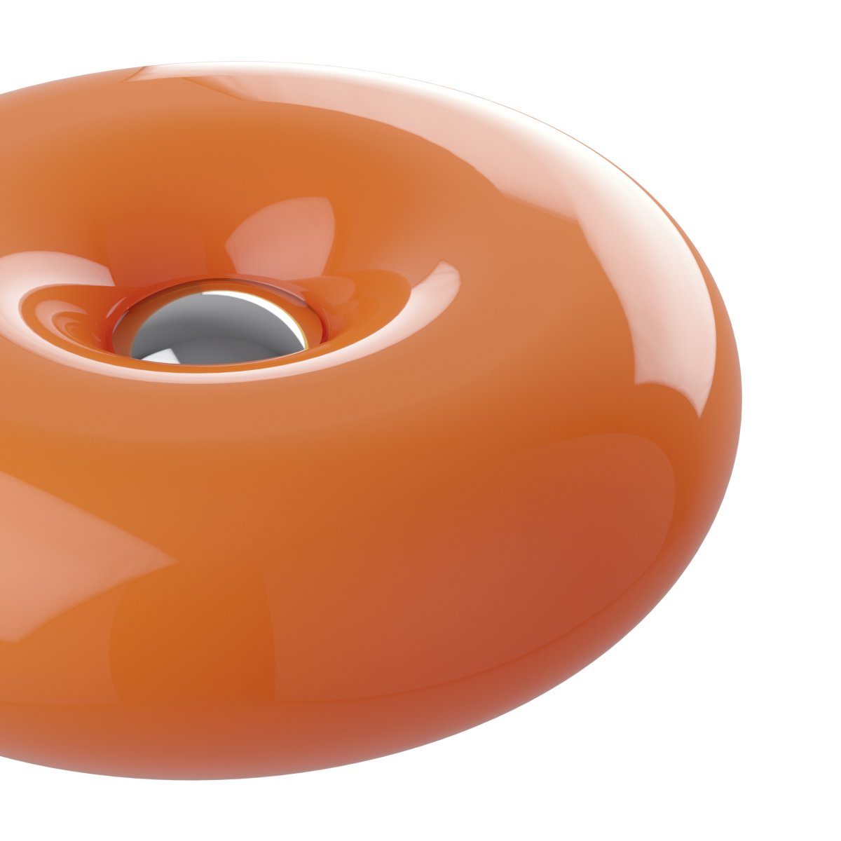 Basile 10cm Oransje bordlampe Fra Eglo - Basile er en dekorativ lampe i oransje glass med s&oslash;lvdetaljer og en rund, myk form.
