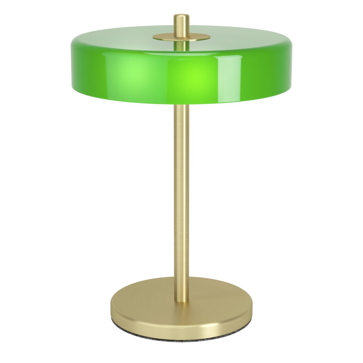 Salve 33cm Messing bordlampe Fra Eglo - Salve bordlampe har en metallbase med messingfinish og en rund grønn glassskjerm som gir lampen et mykt og behagelig uttrykk.