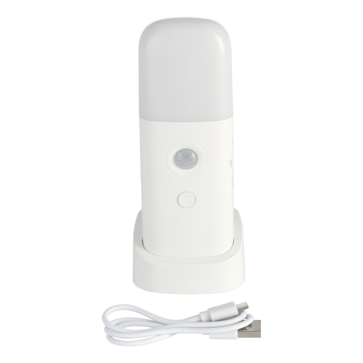 Merta Hvit bærbar Fra Eglo - Lampen leveres med en stasjon hvor den enkelt kan plasseres på for eksempel et nattbord, en hylle eller et skrivebord.