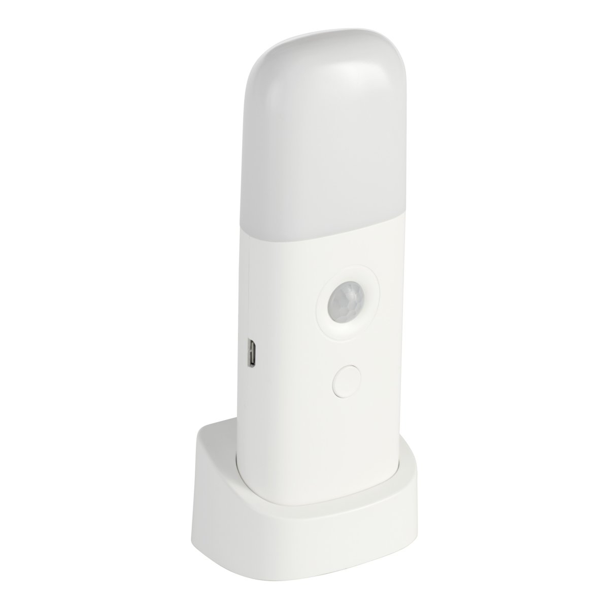 Merta Hvit bærbar Fra Eglo - Lampen leveres med en stasjon hvor den enkelt kan plasseres på for eksempel et nattbord, en hylle eller et skrivebord.