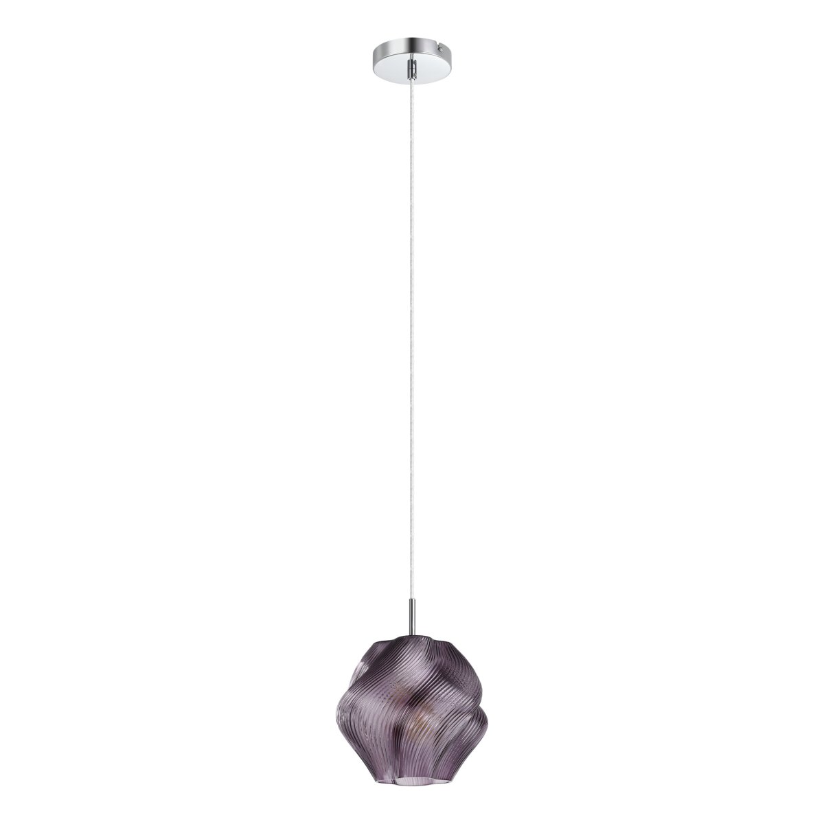 Vicenne Ø22 Lilla Taklampe Fra Eglo - Vicenne er en dekorativ taklampe i lilla glass med kromfargede detaljer.