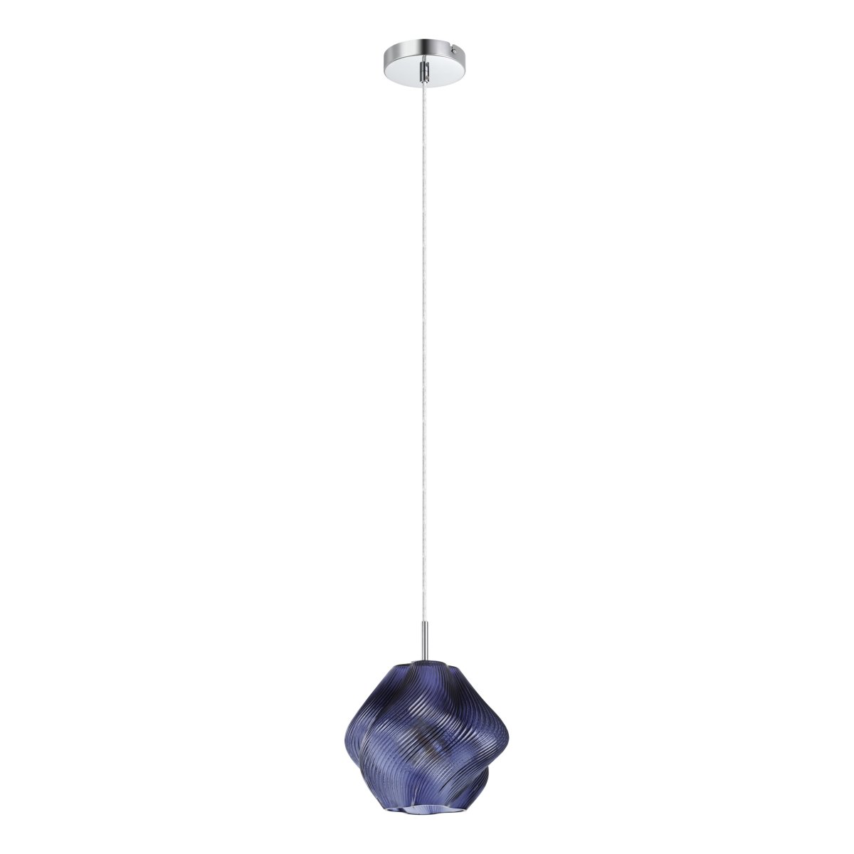 Vicenne Ø22 Blå Taklampe Fra Eglo - Vicenne er en dekorativ taklampe i blått glass med kromfargede detaljer.