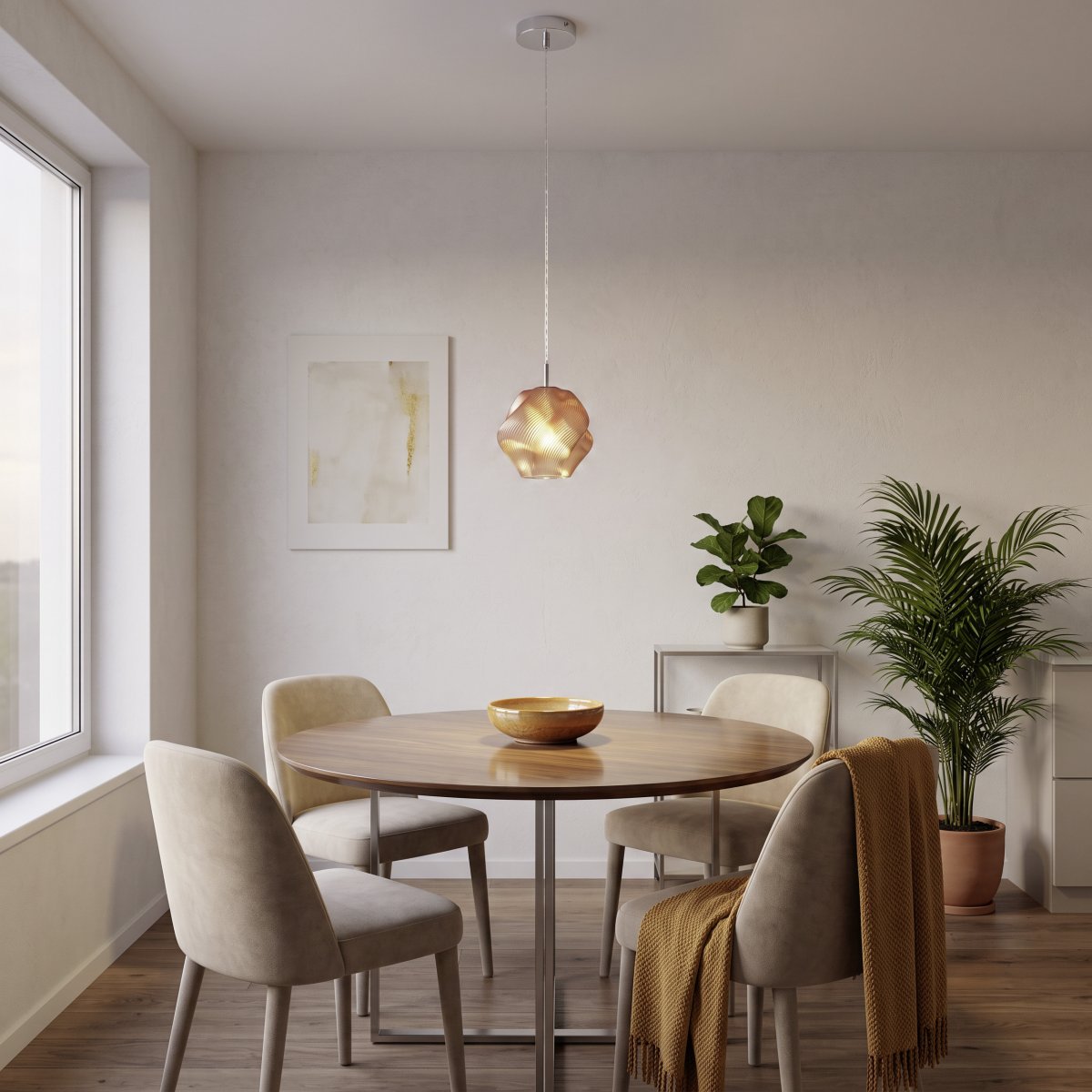 Vicenne Ø22 Oransje Taklampe Fra Eglo - Vicenne er en dekorativ taklampe i oransje glass med kromfargede detaljer.